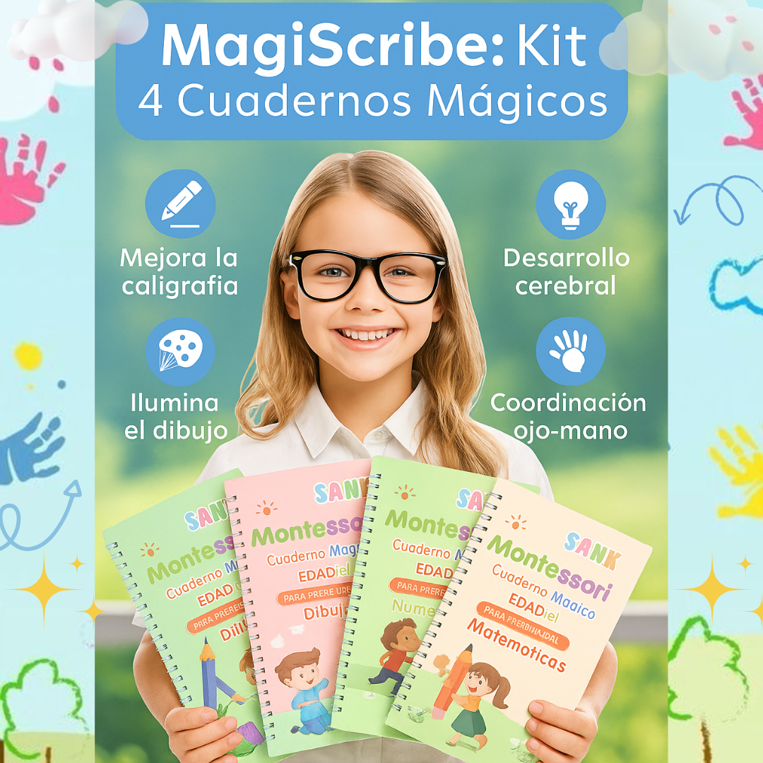 MagiScribe: Kit 4 Cuadernos Mágicos